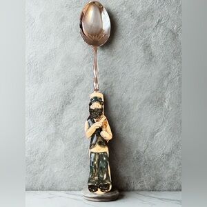 Franklin Mint 1976 Decorative Spoon with Figurine Handle - Silver and Black